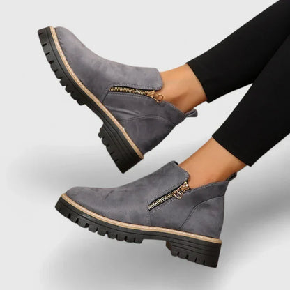 Brown women's orthopedic boots, versatile for casual wear and daily comfort.