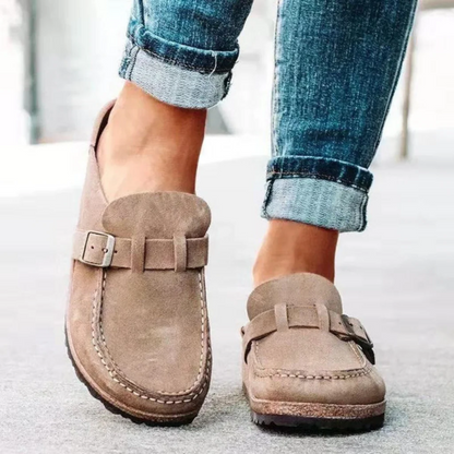 Stylish women's orthopedic buckle sandals, perfect for casual summer wear & beach trips.