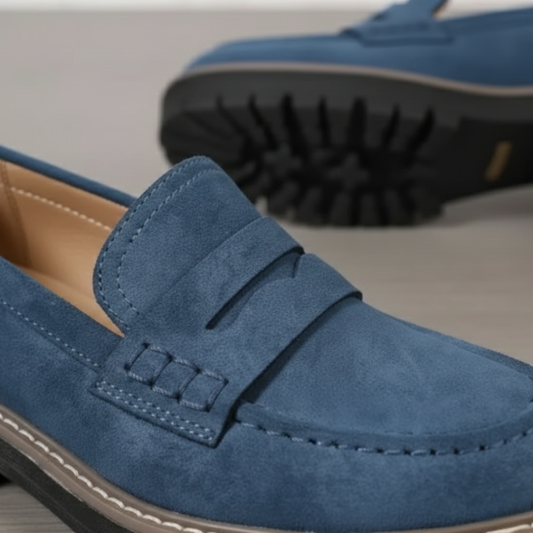 Classic penny loafers for women, orthopedic design with supportive chunky sole for comfort.