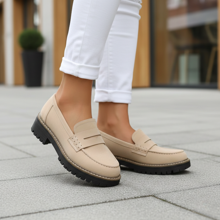 Comfortable women's orthopedic shoes, chunky sole loafers perfect for all-day wear & support.