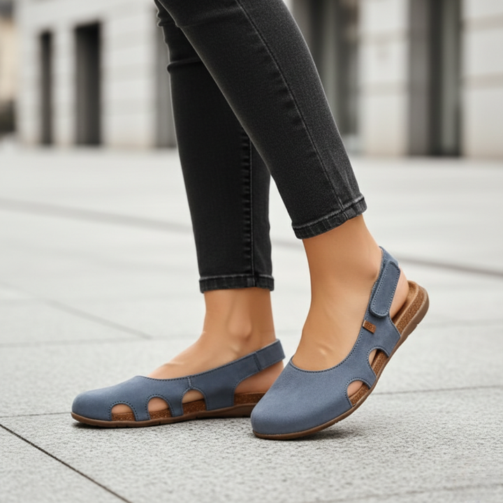 Orthopedic women's sandals: closed-toe slingback design, superior arch support for ultimate comfort.