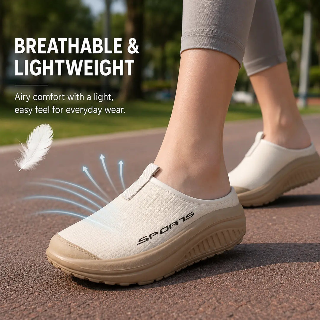 Breathable women's closed toe slip-on house slippers, featuring orthopedic comfort and soft cushioning.