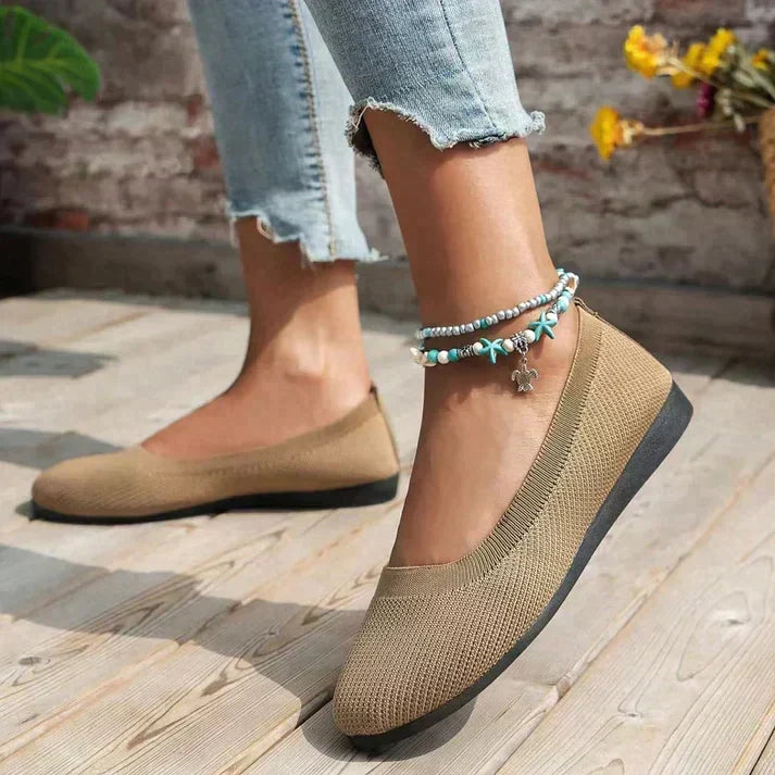 Women's ballet flats with superior orthopedic foot support, great for walking & daily comfort.
