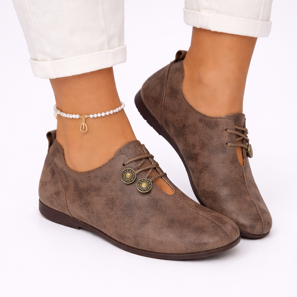 Stylish women's slip-on loafers, casual comfort footwear with arch support for everyday walking.