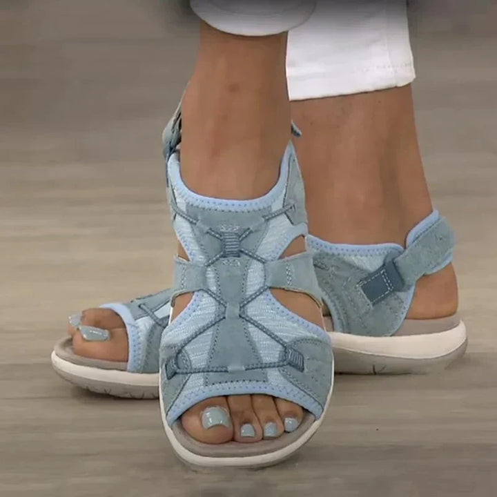 Women's orthopedic comfort sandals with arch support for pain relief, ideal for walking & daily wear.