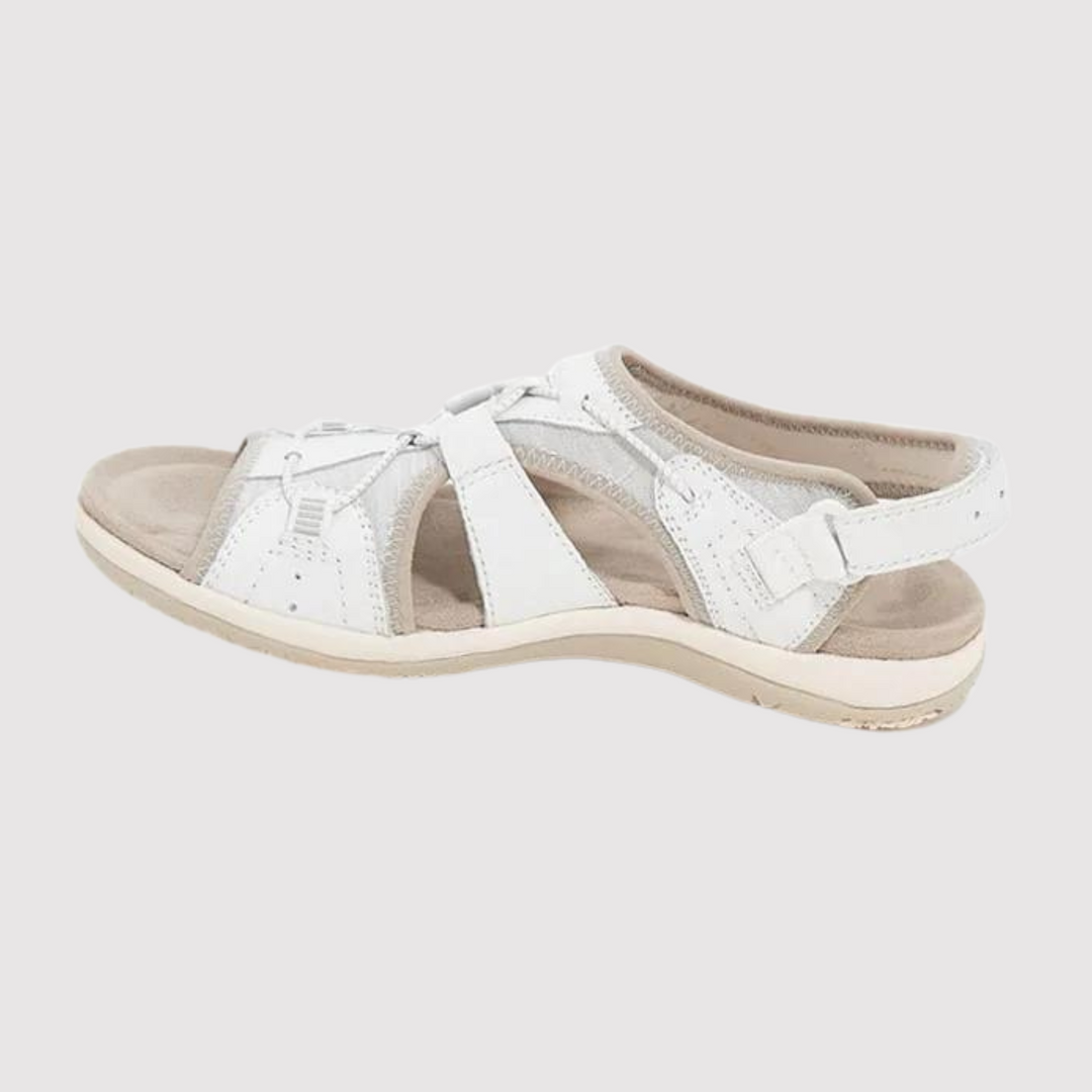 Comfortable women's walking sandals with excellent arch support, perfect orthopedic footwear for active summer days.