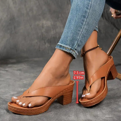 Orthopedic women's sandals with arch support. Cushioned, slip-on design for casual summer style & walking comfort.