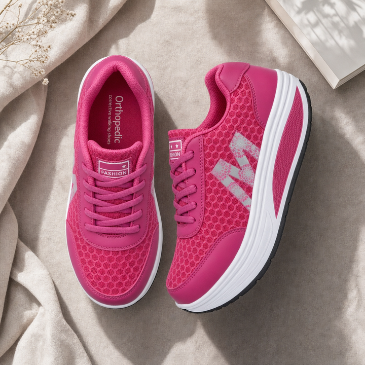 Breathable women's orthopedic corrective sneakers for walking, providing essential arch support.