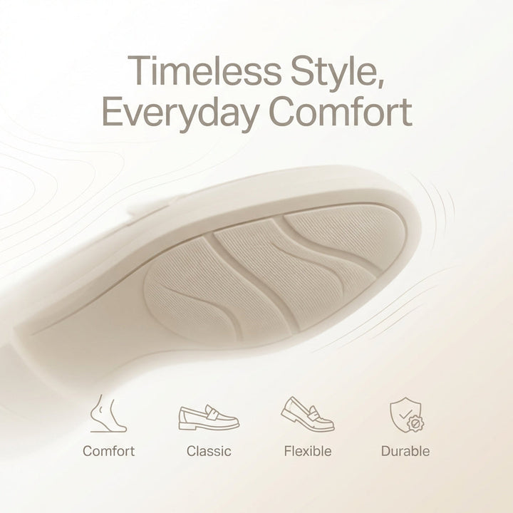 Women's comfortable slip-on loafers. Driving moccasins with orthopedic support and stylish metallic accent.