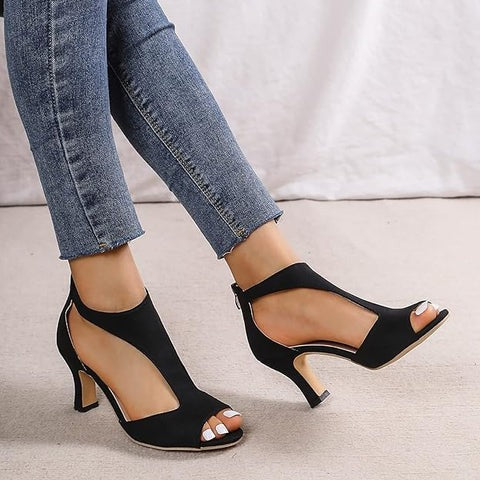 Pink women's orthopedic high heels, perfect for all-day wear with supportive design and elegant comfort.