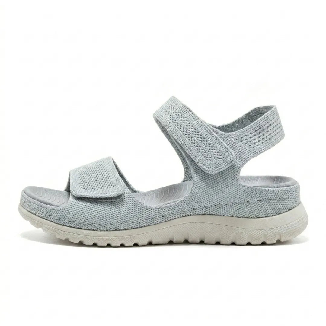 Women's supportive sandals, hook-and-loop closure, engineered for stability & foot comfort.