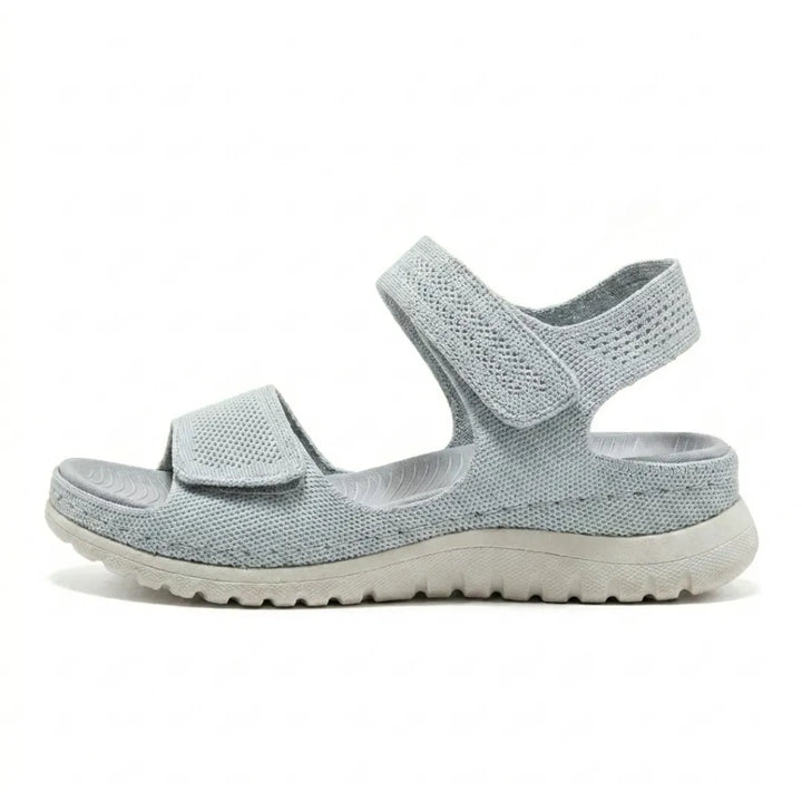 Women's supportive sandals, hook-and-loop closure, engineered for stability & foot comfort.