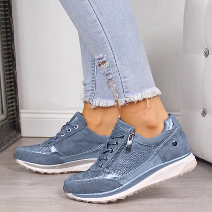 Women's casual walking shoes, orthopedic arch support for comfort & foot health. Stylish leisure footwear.