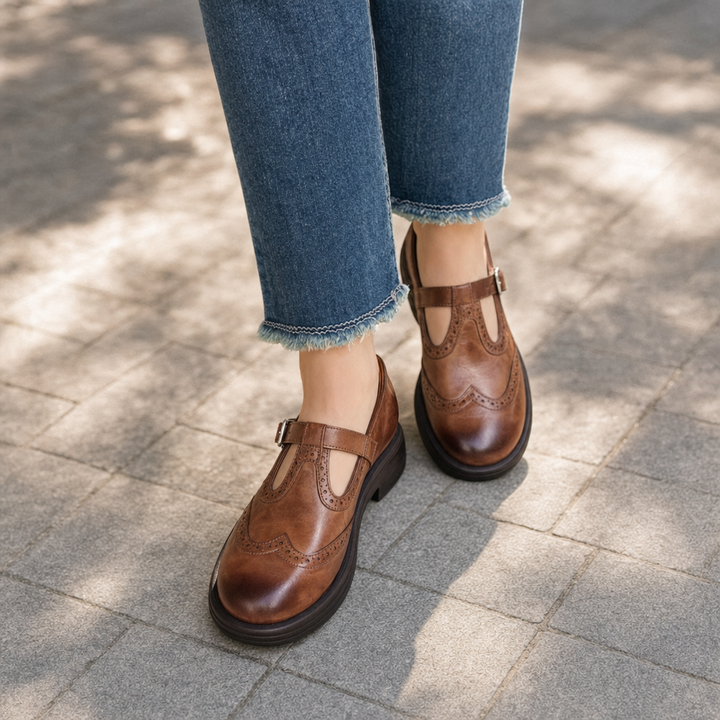 Stylish women's Mary Jane comfort shoes with orthopedic arch support, perfect for walking and daily use.