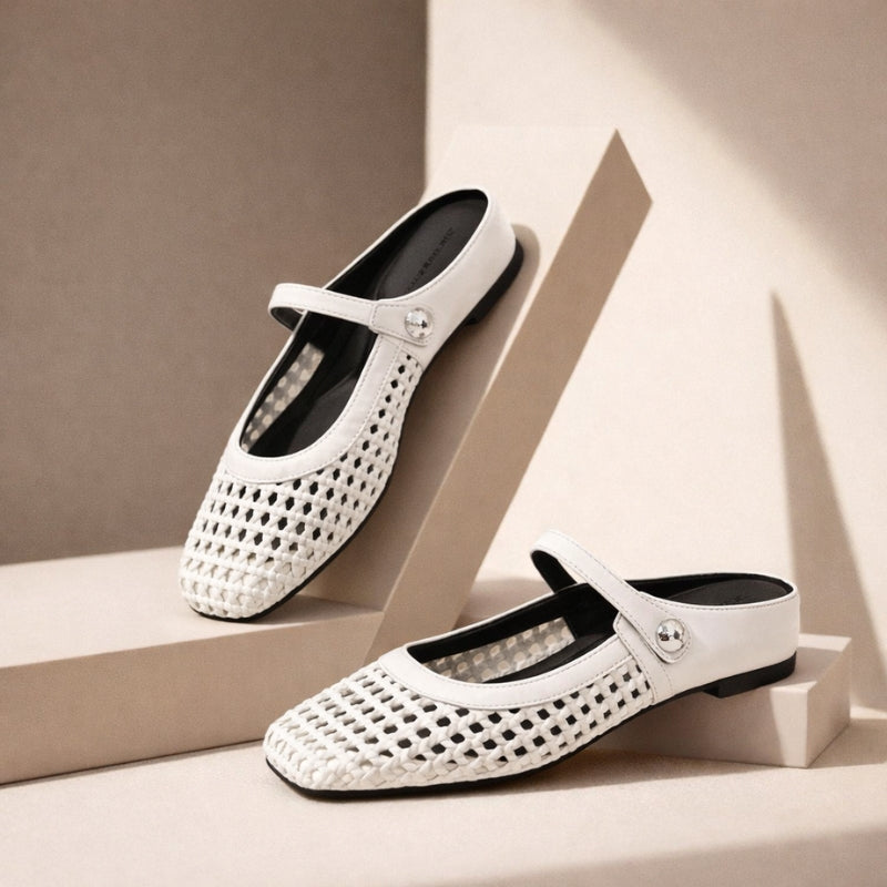 Stylish women's mule flats, perfect casual orthopedic shoes for spring & summer comfort.