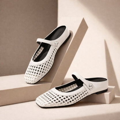 Stylish women's mule flats, perfect casual orthopedic shoes for spring & summer comfort.