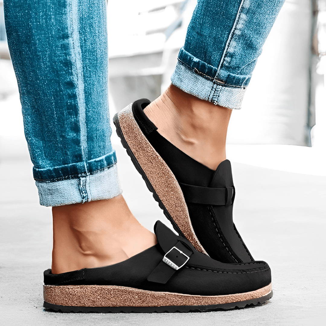 Women's orthopedic mules: ultimate comfort, easy slip-on, backless style, and foot support.