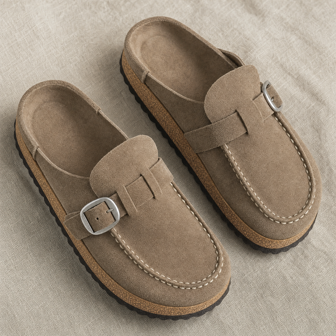 Orthopedic women's comfort mules, designed for superior foot support and all-day ease.