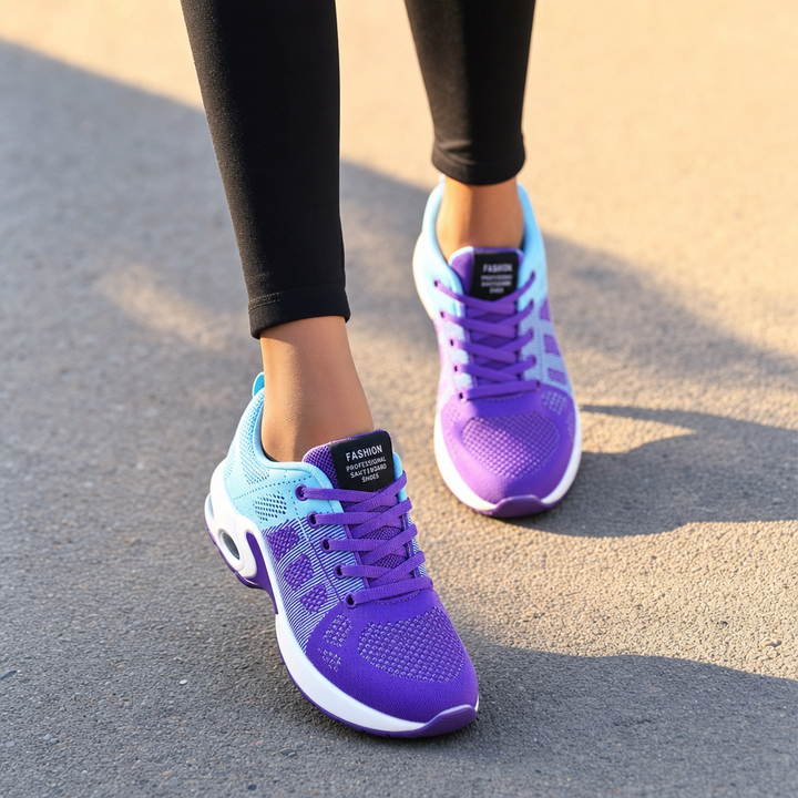 Cushioned women's orthopedic running shoes. Superior comfort & support for walking & running.
