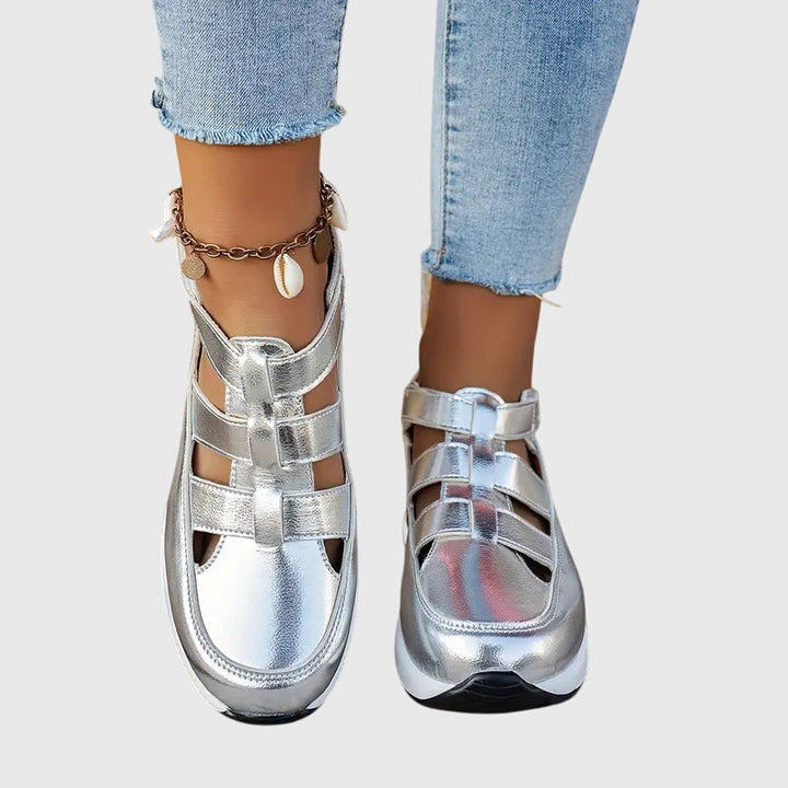 Premium women's orthopedic sandals, adjustable arch support, non-slip, stylish comfort.