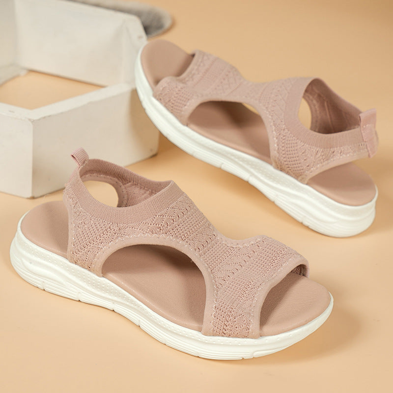 Women's comfort footwear: arch support sandals with breathable straps and non-slip grip.