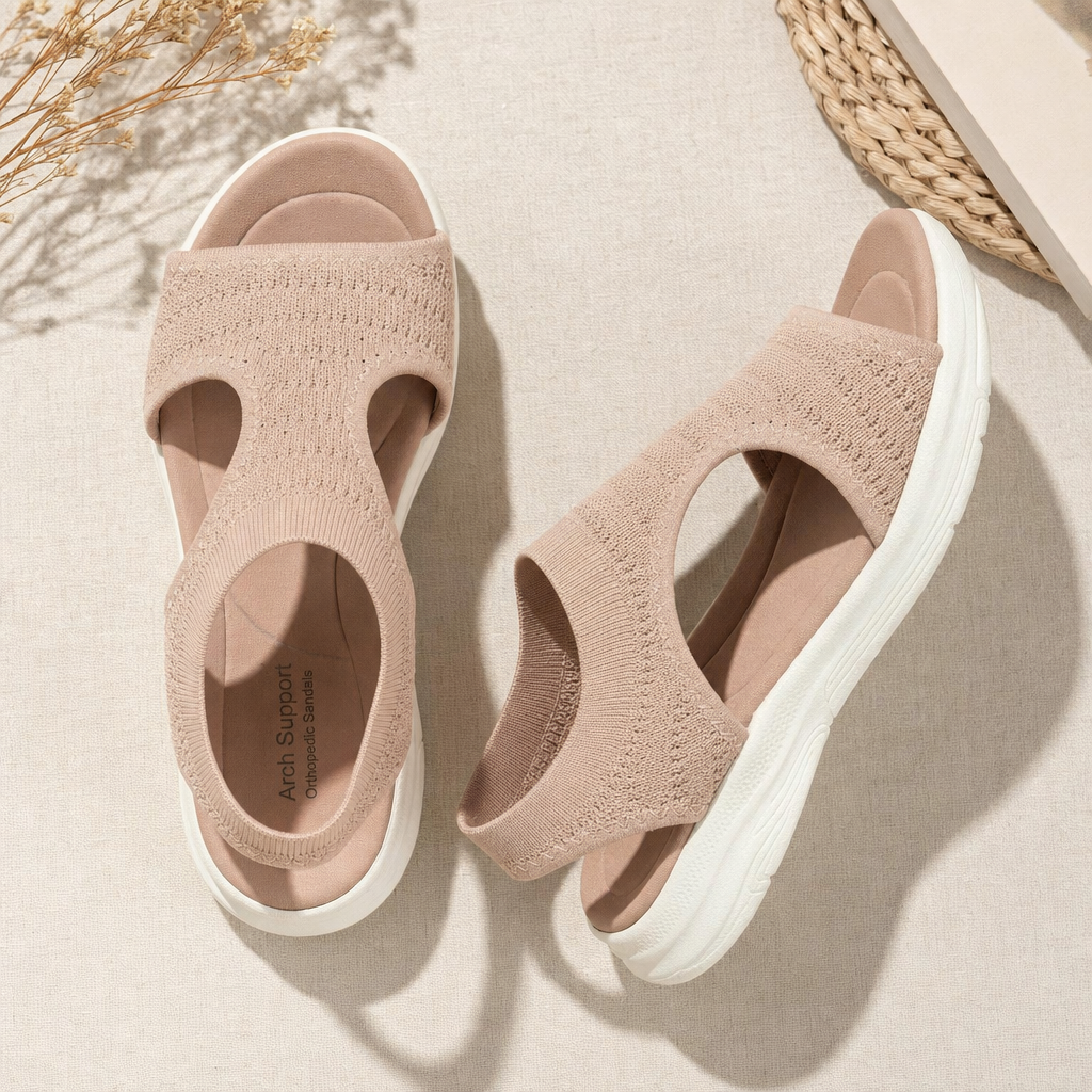 Everyday women's sandals with foot support, breathable material, and orthopedic arch.
