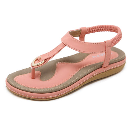Stylish beige orthopedic sandals for women, featuring arch support & shock absorption for comfortable summer walking.