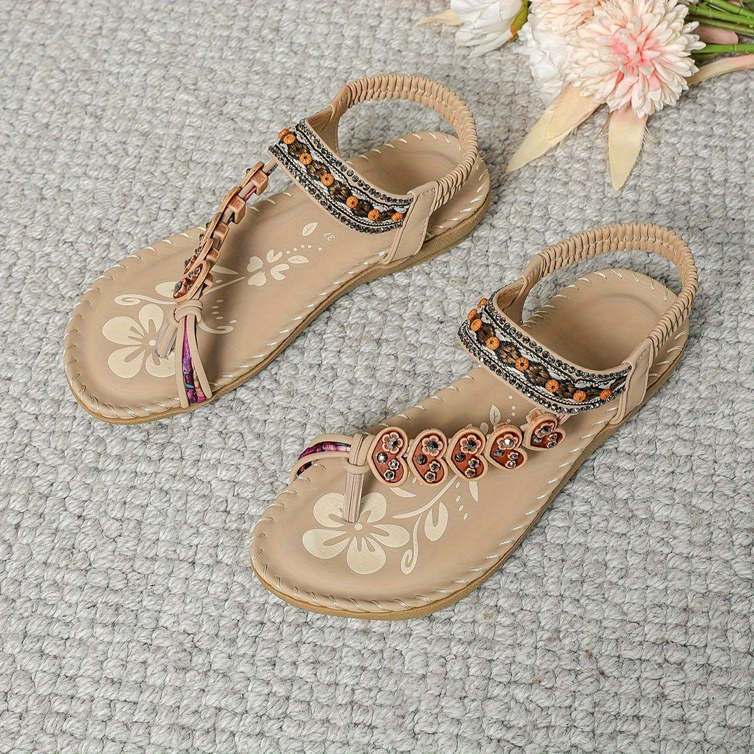 Back view of women's comfort sandals, showcasing supportive design & durable sole for all-day wear.