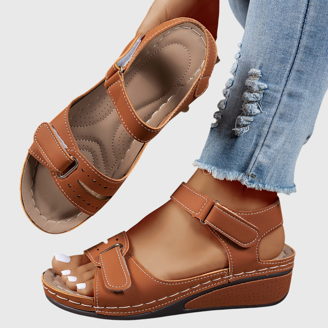 Stylish women's summer sandals with crystal detail, providing orthopedic support & foot pain relief.