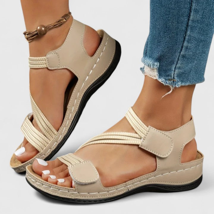Women's arch support sandals for foot alignment, posture correction, and pain-free walking.
