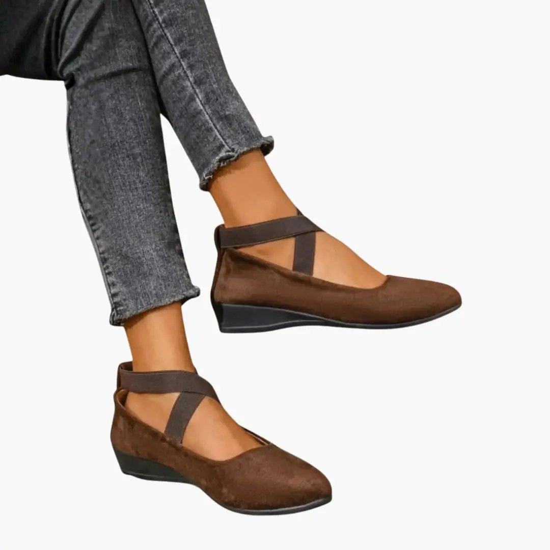 Supportive women's slip-on flats, cushioned for orthopedic comfort & easy everyday wear.