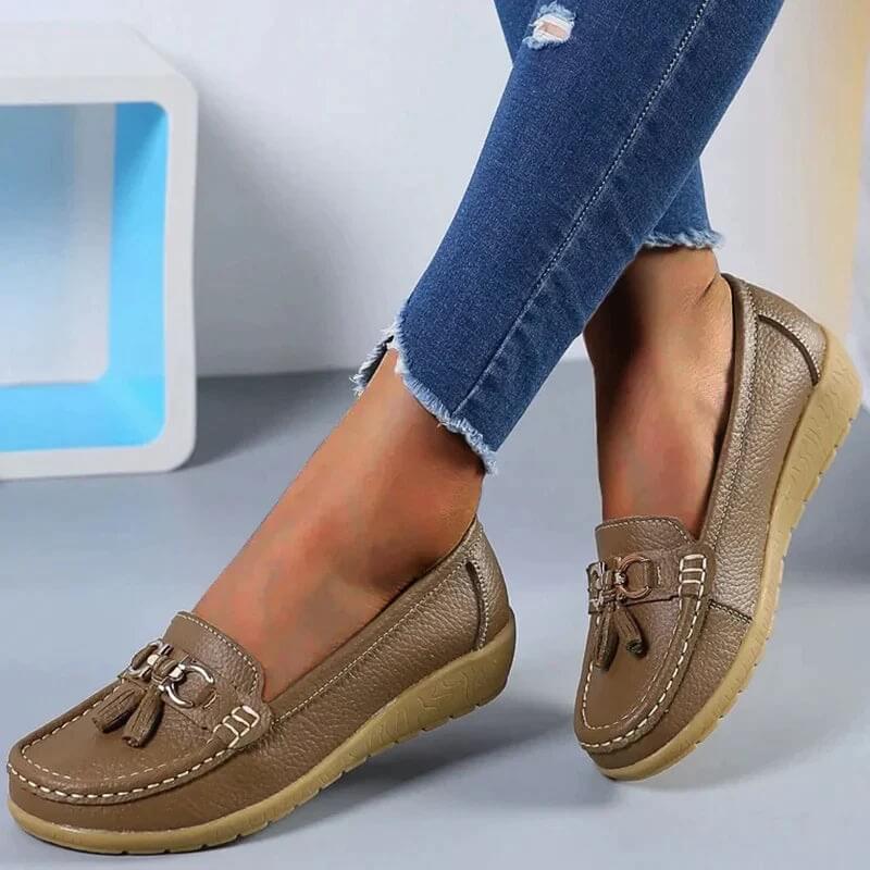 Women's orthopedic slip-on loafers for all-day comfort, providing essential foot support for everyday wear.