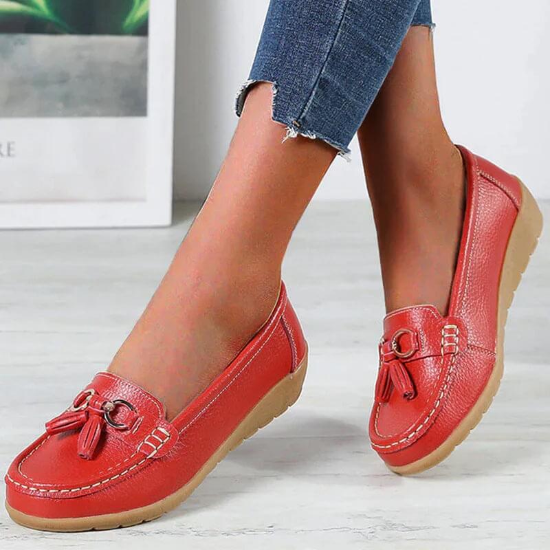 Women's orthopedic slip-on loafers, featuring arch support & comfort for all-day relief from foot pain.