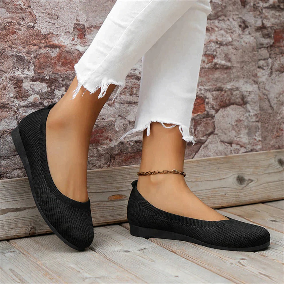 Front view of women's orthopedic slip-on shoes, designed for pain relief, comfort, and everyday wear.