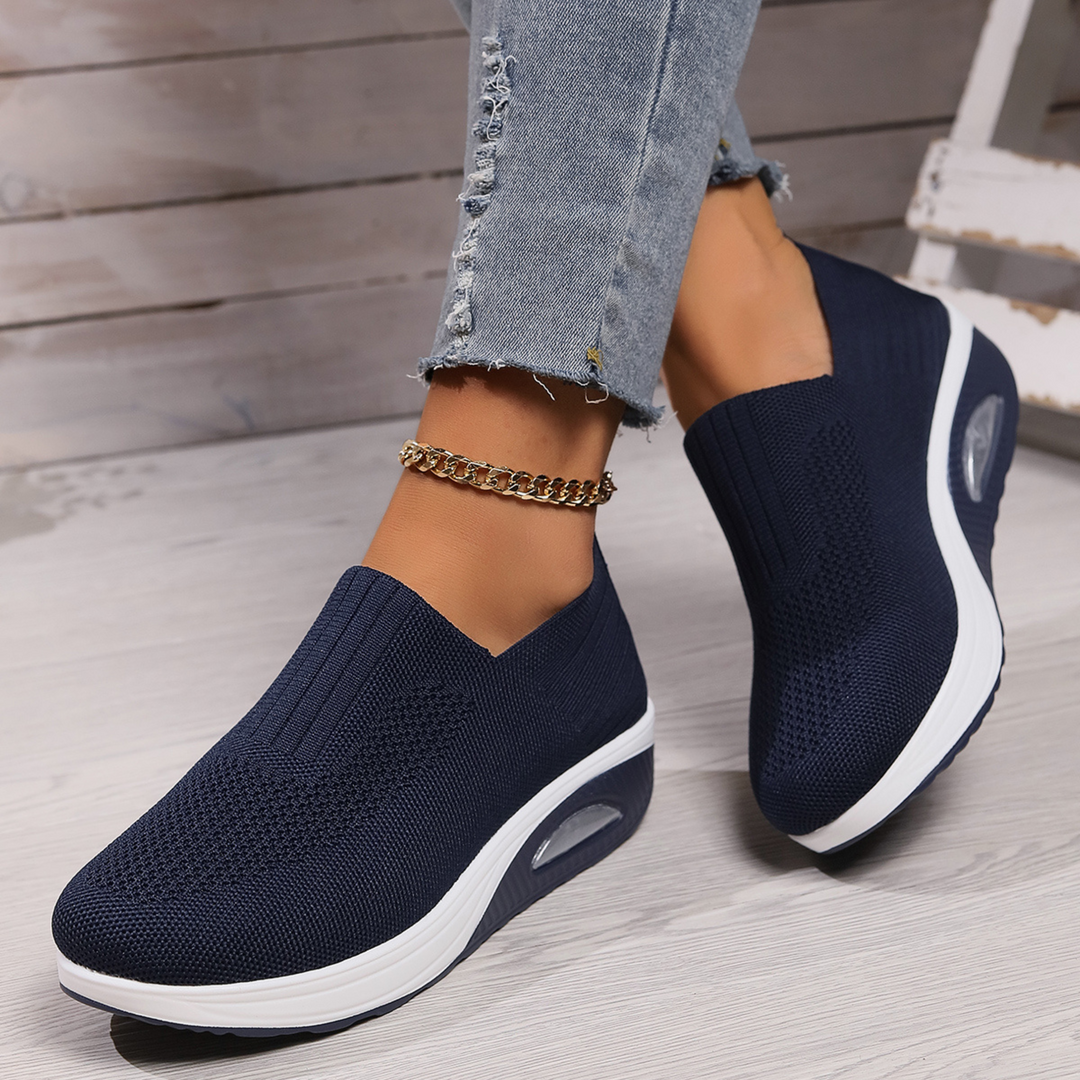 Lightweight women's slip-on orthopedic walking shoes. Superior arch support and all-day comfort for active women.