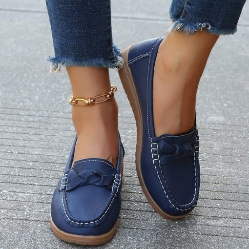 Women's orthopedic slip-on walking loafers with arch support for all-day comfort and foot health.