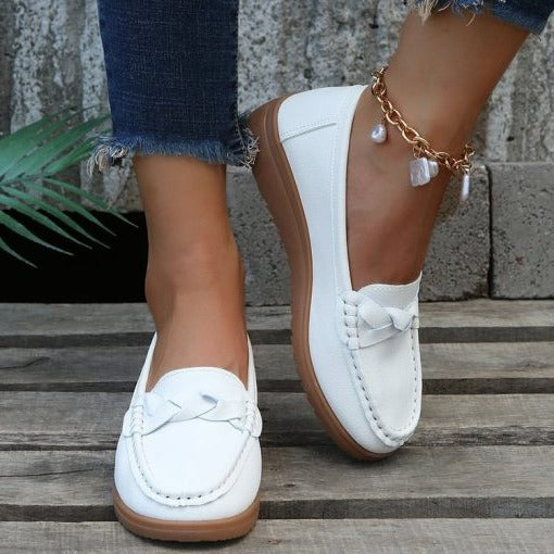 Orthopedic women's slip-on loafers, ideal casual footwear for walking & all-day arch support.