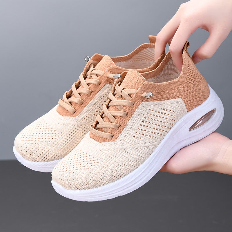 Women's orthopedic slip-on walking shoes for comfort and support. Breathable mesh design.