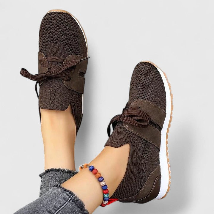 Effortless Comfort women's orthopedic slip-on walking sneakers. Supportive & breathable daily wear casual shoes.