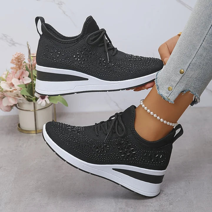 Stylish women's walking shoes, orthopedic design offering arch support & pain relief.