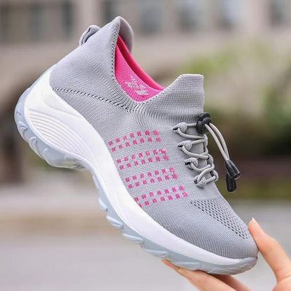 Stylish women's supportive sneakers providing exceptional foot pain relief, arch support, & a wide toe box.