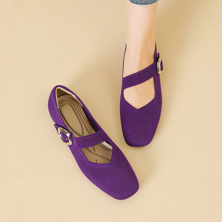 Ultra-comfortable women's square toe Mary Jane flats, perfect for all-day wear and foot support.