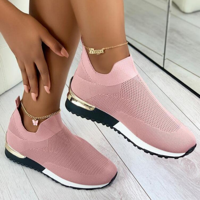 Stylish women's lace-up orthopedic sneakers, perfect for everyday wear and pain relief.