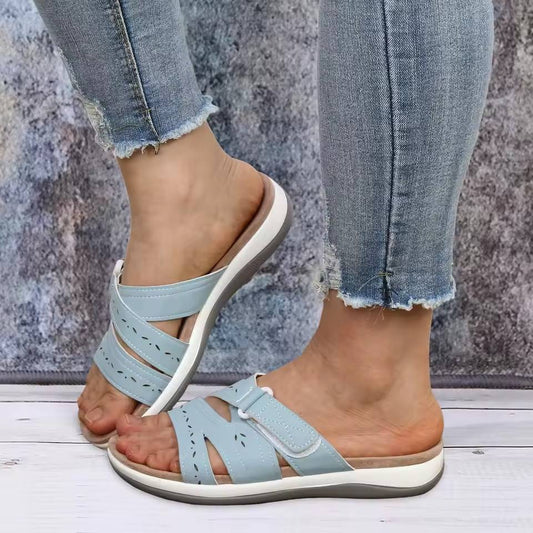 Women's orthopedic toe sandals, offering foot pain relief & comfort. Ideal for healthy feet.
