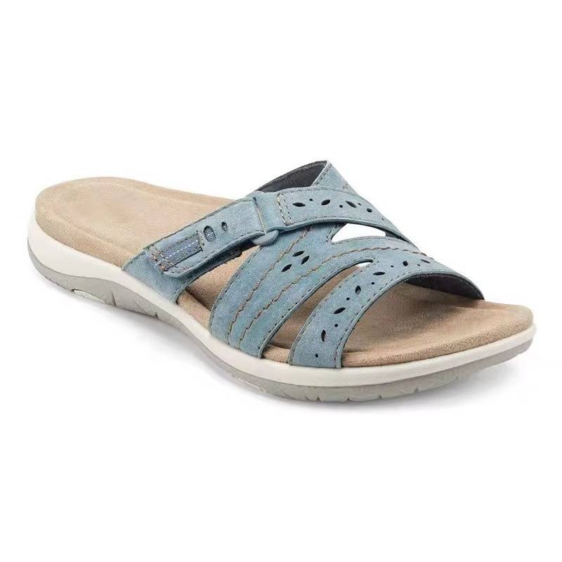 Comfortable women's sandals featuring an adjustable fit & superior arch support for foot pain.
