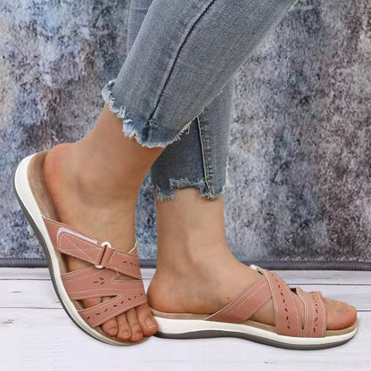 Women's summer orthopedic sandals offering superior arch support & comfort for daily wear.