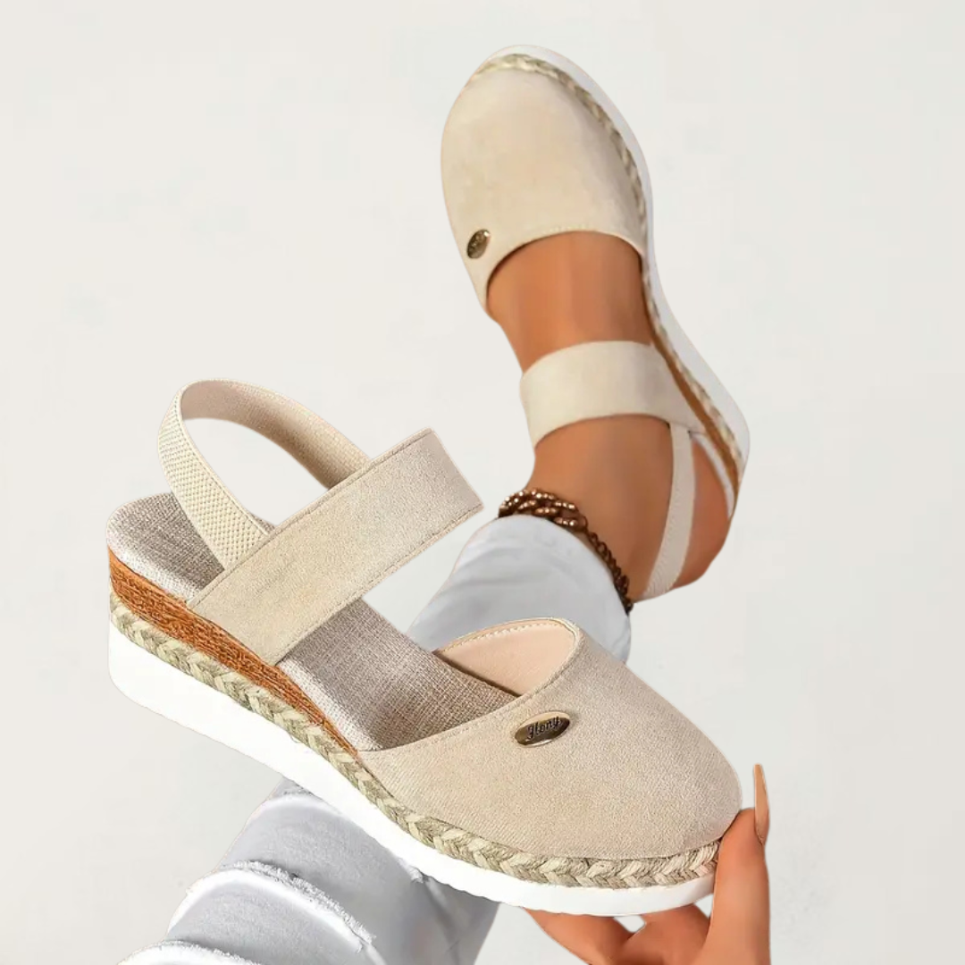 Women's orthopedic walking sandals, cushioned comfort, arch support for daily foot pain relief.