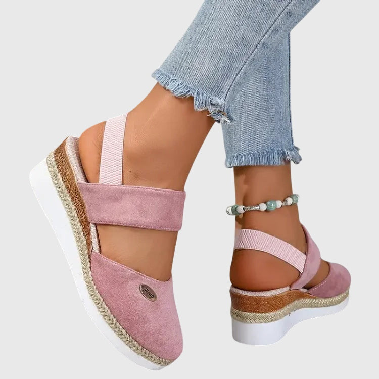 Stylish women's orthopedic walking sandals with cushioned comfort and arch support for active women.