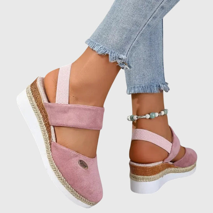 Stylish women's orthopedic walking sandals with cushioned comfort and arch support for active women.