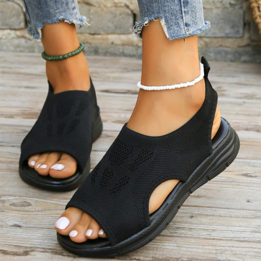 Lightweight women's walking sandals with memory foam insole & non-slip outsole.